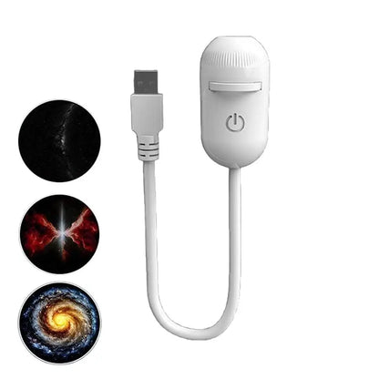 2-in-1 Mini Galaxy Star Projector Light USB 360°