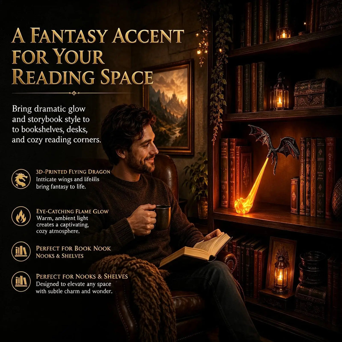 Tabletop ClassicalResin Fire Breathing Dragon