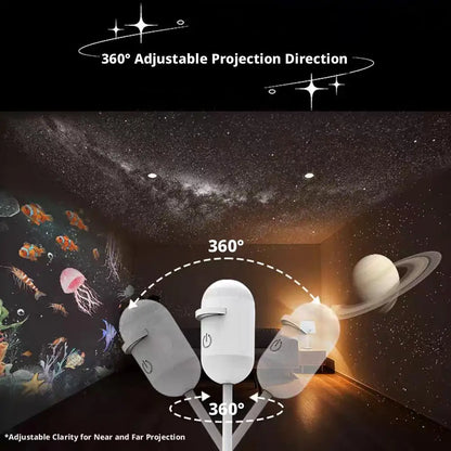 2-in-1 Mini Galaxy Star Projector Light USB 360°
