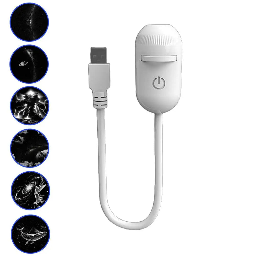 2-in-1 Mini Galaxy Star Projector Light USB 360°