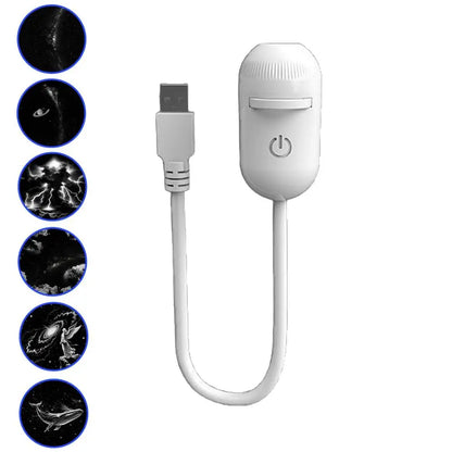 2-in-1 Mini Galaxy Star Projector Light USB 360°