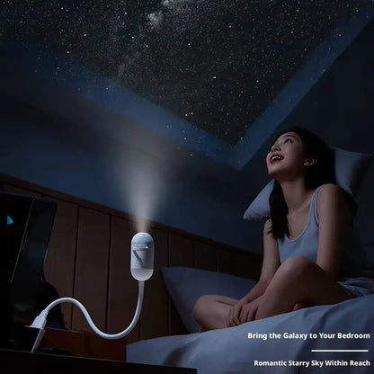 2-in-1 Mini Galaxy Star Projector Light USB 360°