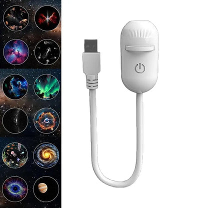 2-in-1 Mini Galaxy Star Projector Light USB 360°