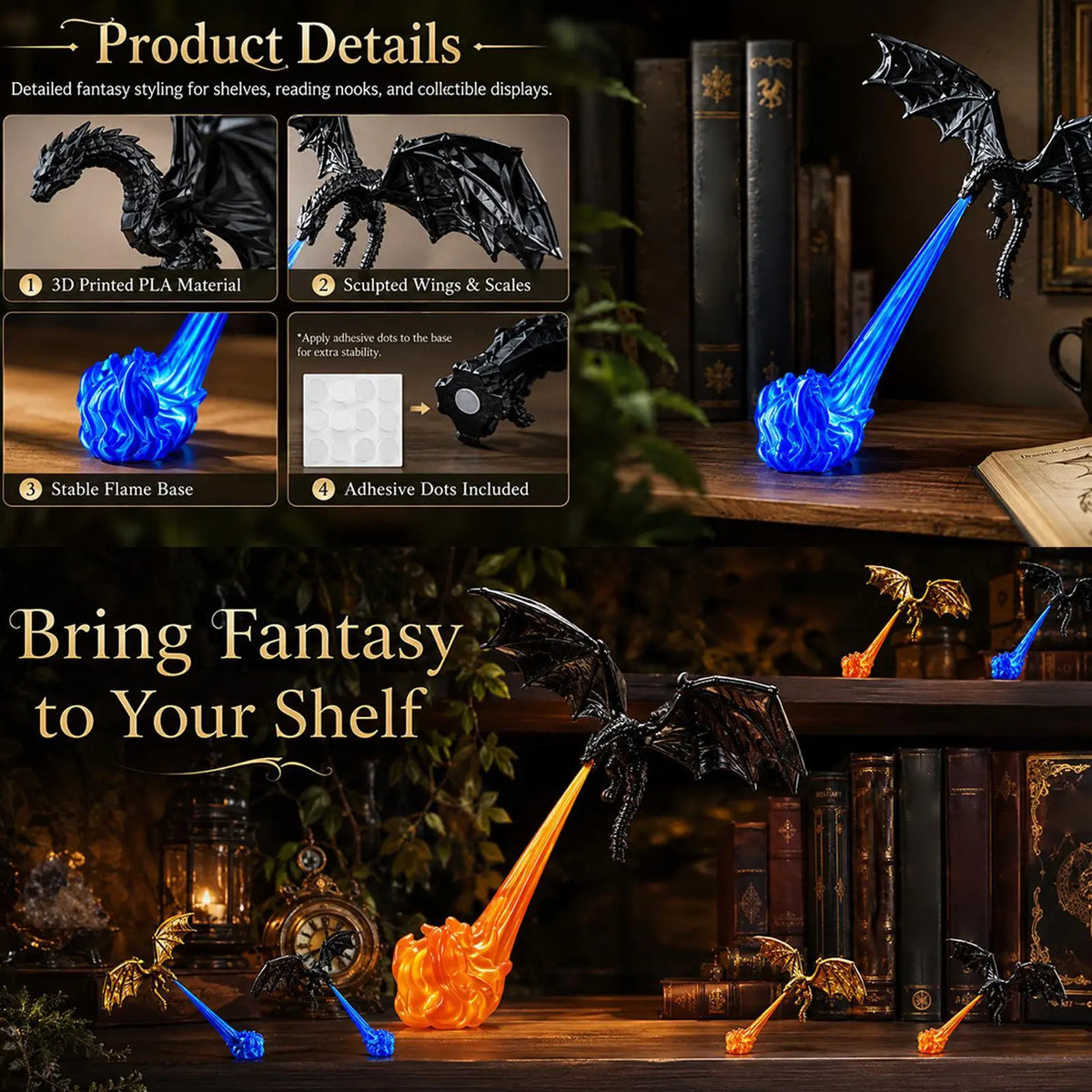 Tabletop ClassicalResin Fire Breathing Dragon
