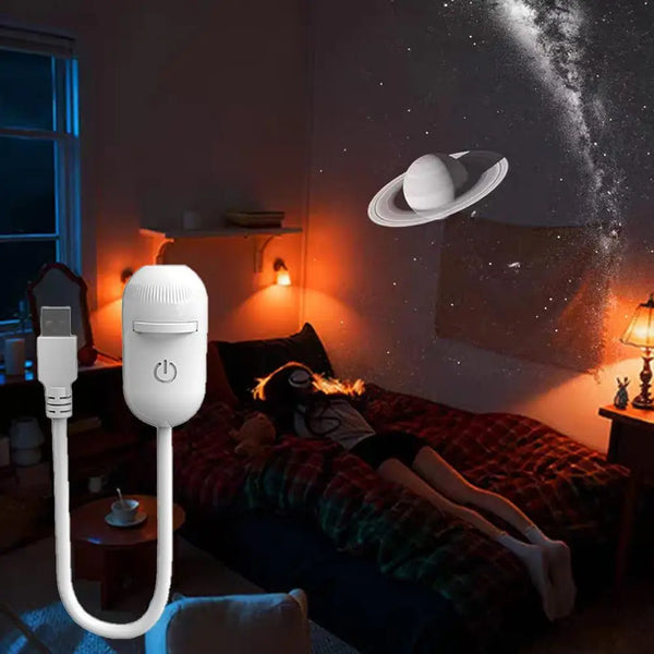 2-in-1 Mini Galaxy Star Projector Light USB 360°