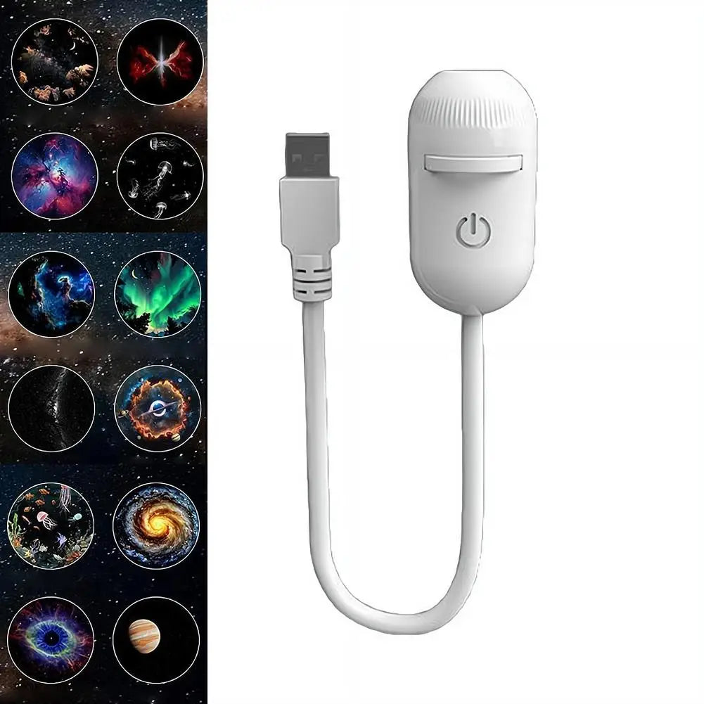 2-in-1 Mini Galaxy Star Projector Light USB 360°