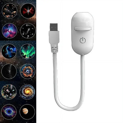 2-in-1 Mini Galaxy Star Projector Light USB 360°